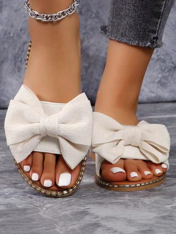 Bowknot Open Toe Split-Joint Slippers Product Image