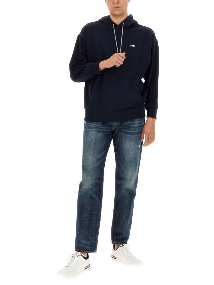 HUGO BOSS Sweatshirt With Logo In Blue Product Image