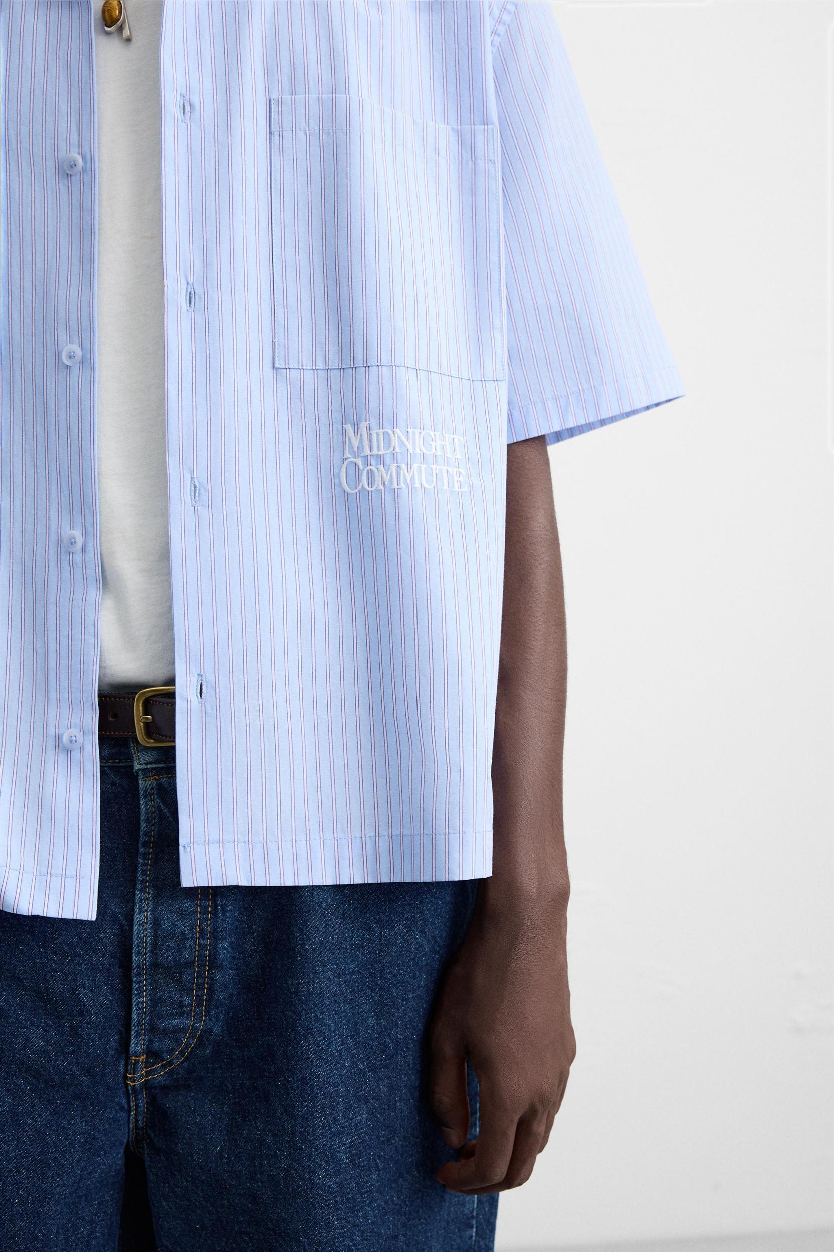 STRIPED TEXT SHIRT Product Image