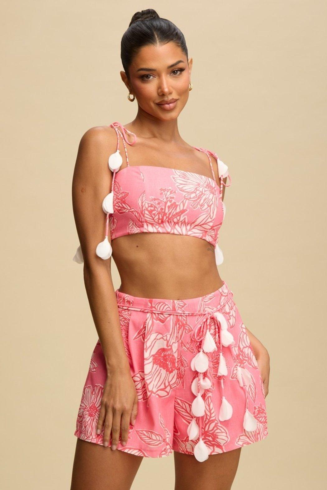 Pink Tassel Shorts Set Product Image