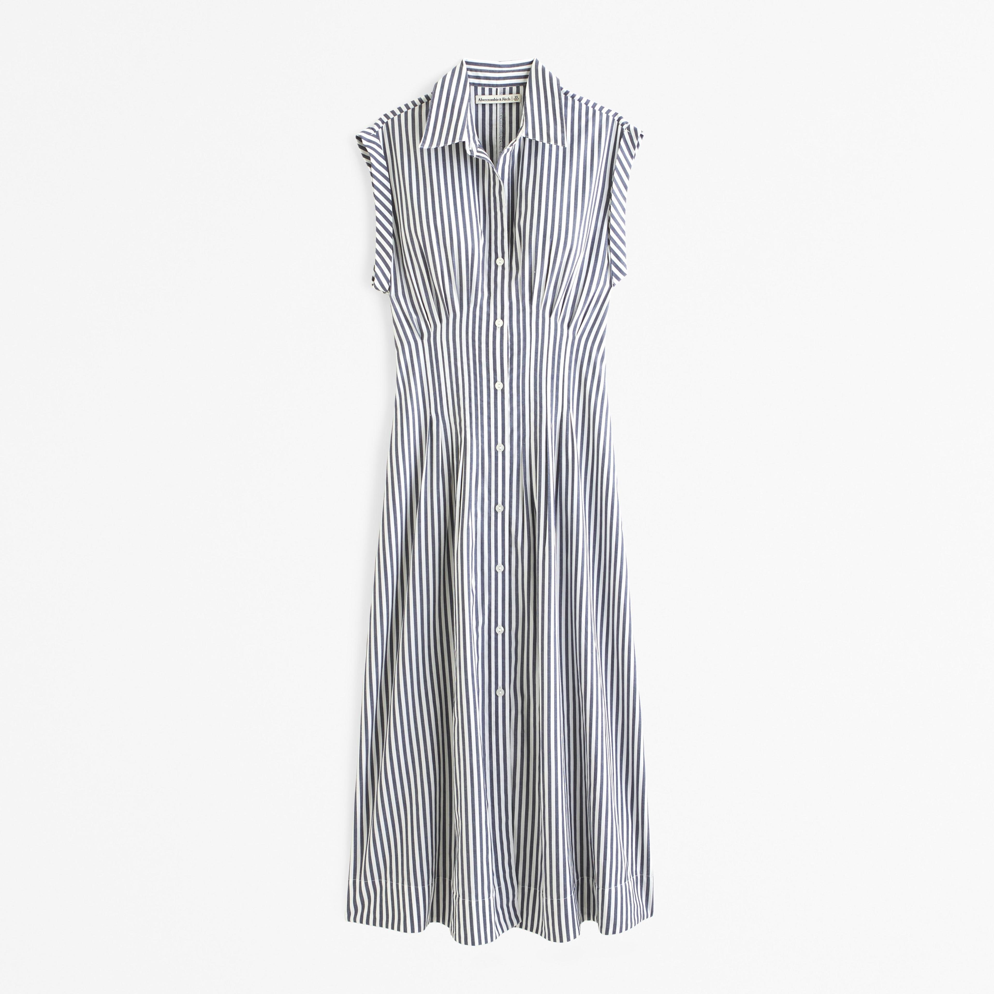 Short-Sleeve Midi Shirt Dress Product Image