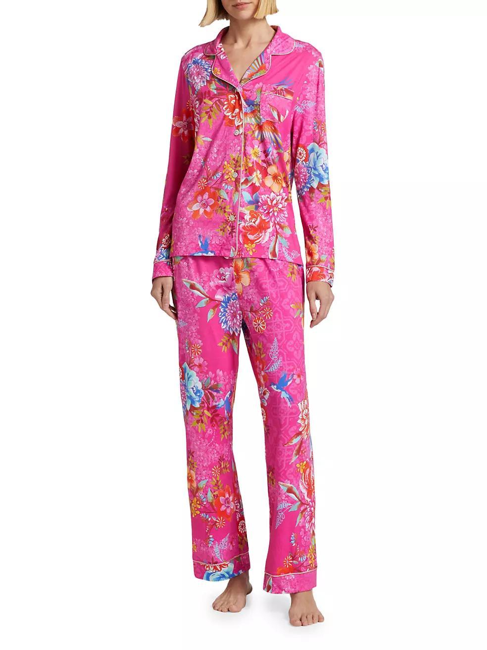 Carly Floral Cotton-Blend Pajamas Product Image