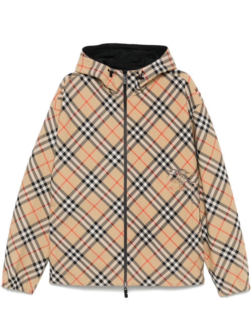 BURBERRY Men's Vintage Check Pattern Reversible Jacket In Nude & Neutrals Product Image