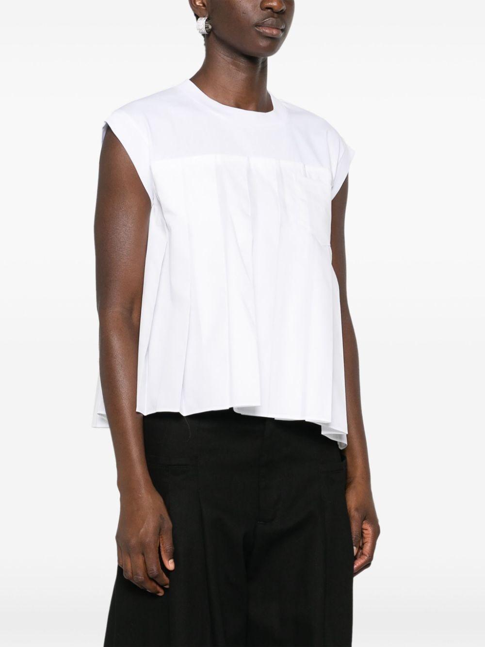 SACAI Pleated T-shirt In Beige Product Image