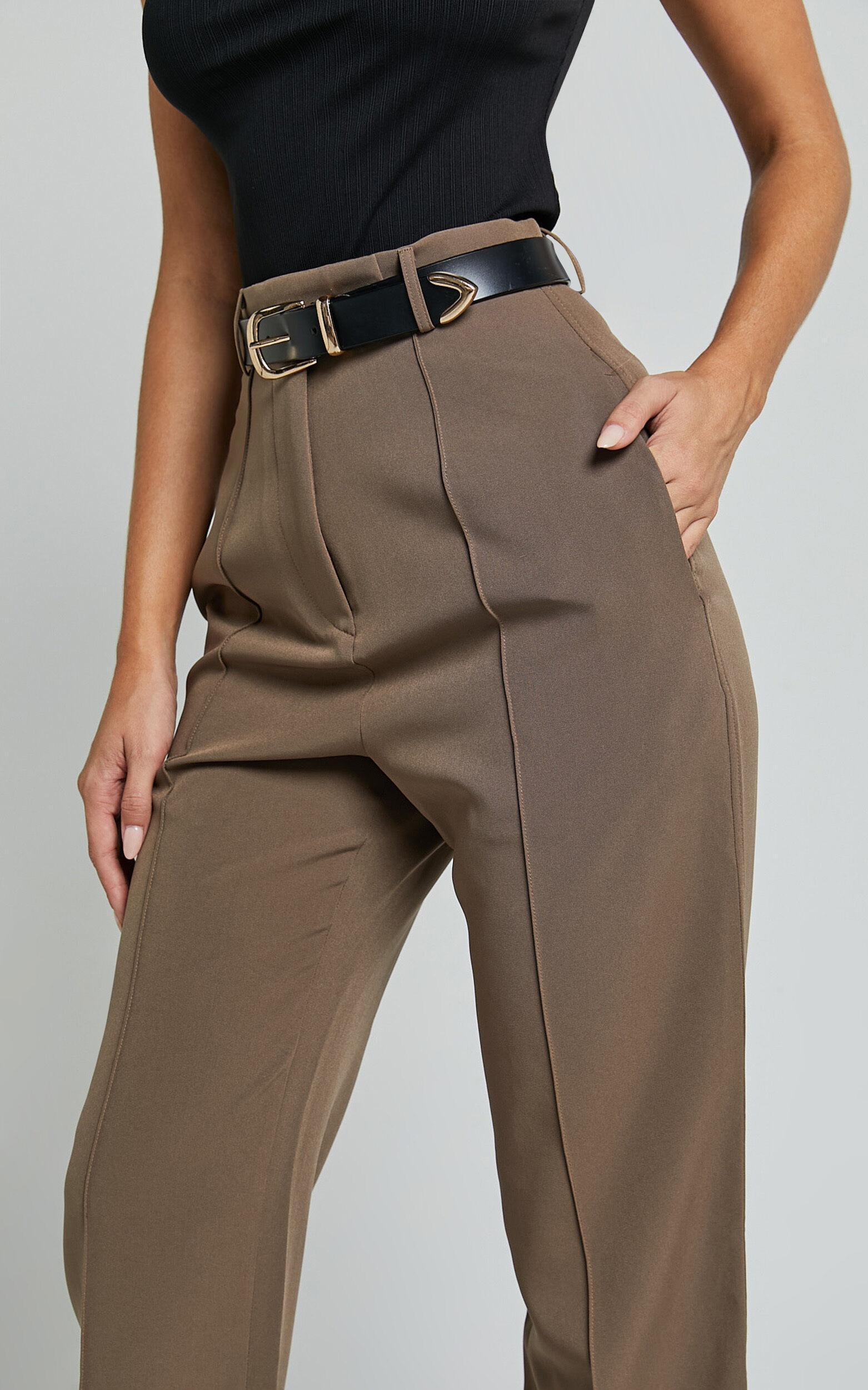 Rogers Pants - High Waisted Pants in Mocha Product Image