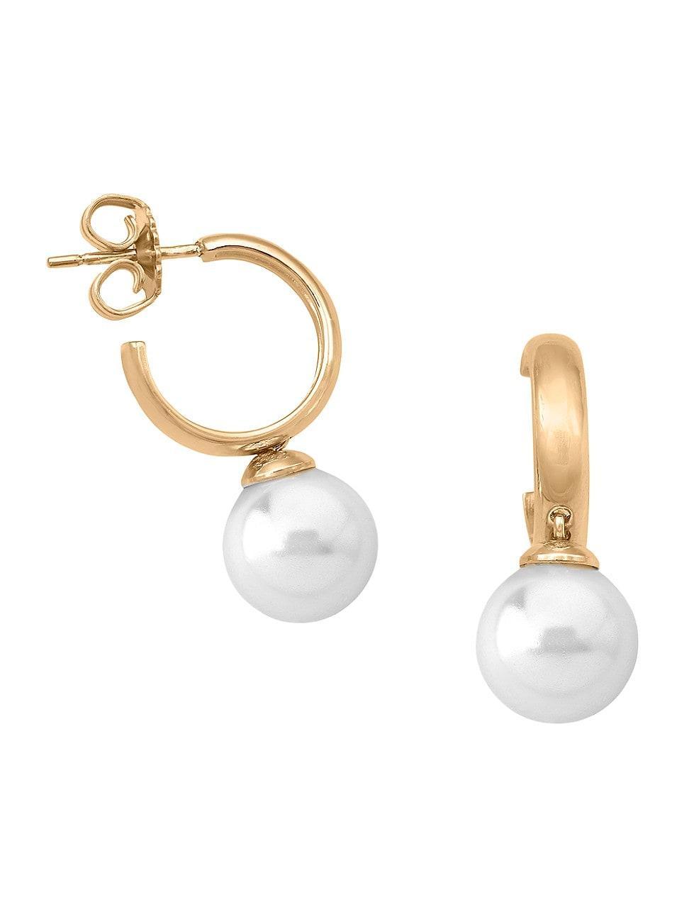 Chara Pearl and Hoop Earrings, Gold Product Image