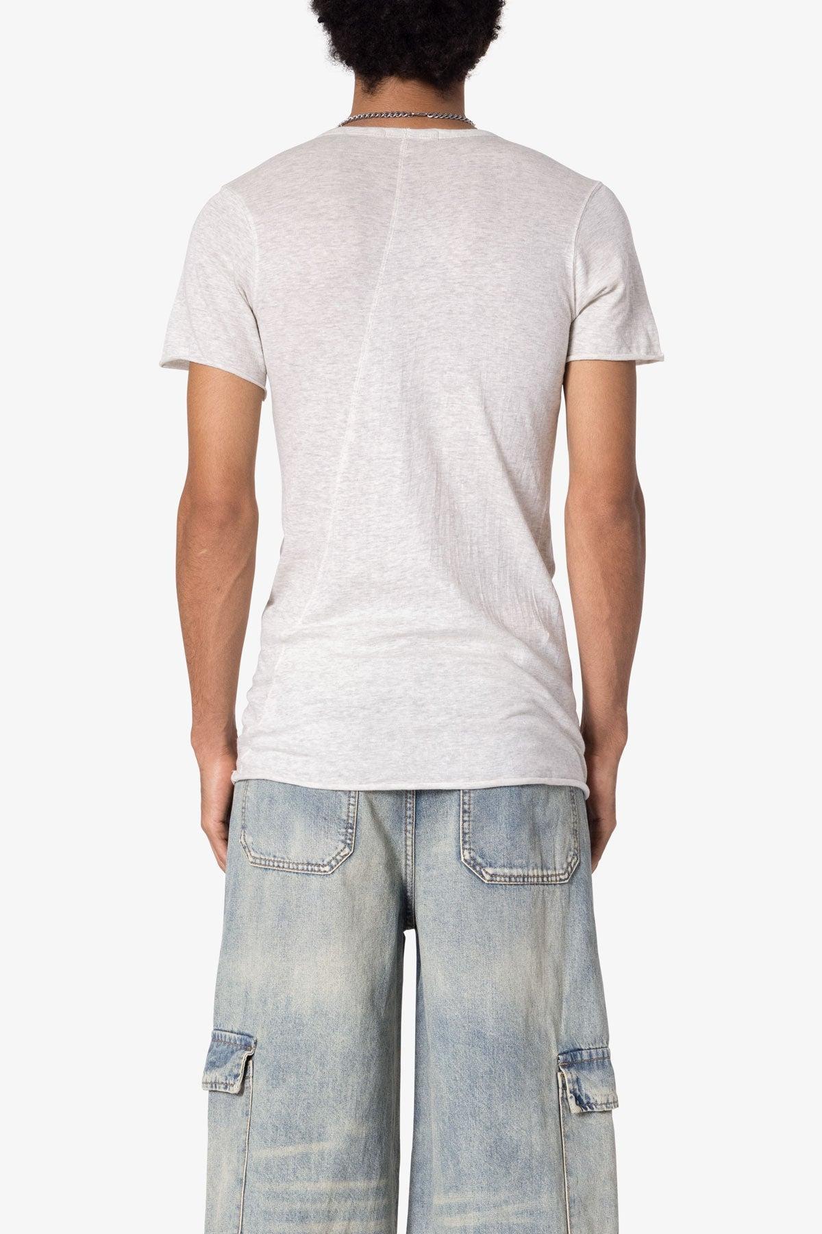 Sheer Knit Bias Cut Tee - Grey Product Image