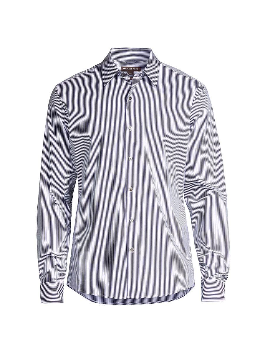 Mens Striped Button-Front Slim-Fit Shirt Product Image