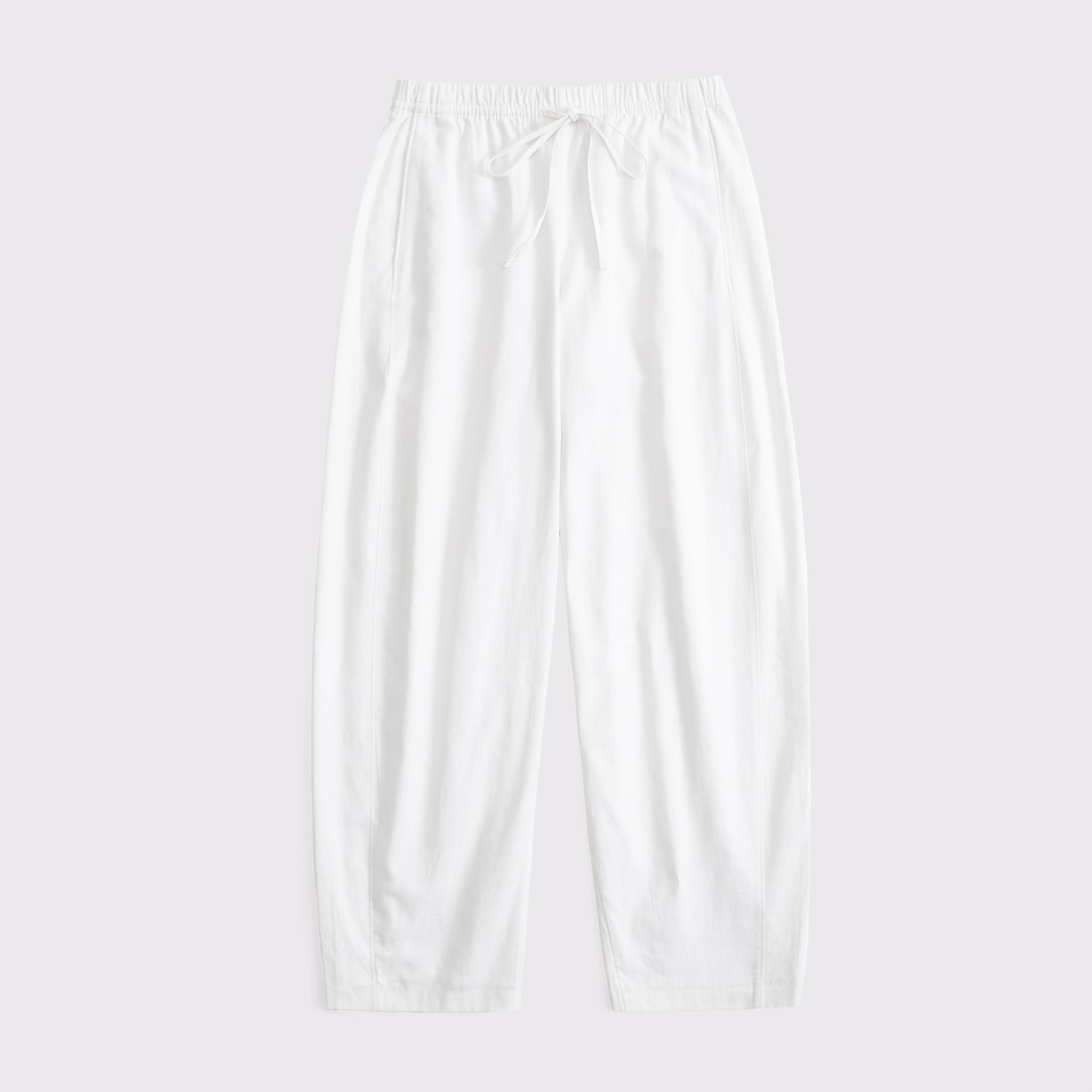 Linen-Blend Barrel Pull-On Pant Product Image