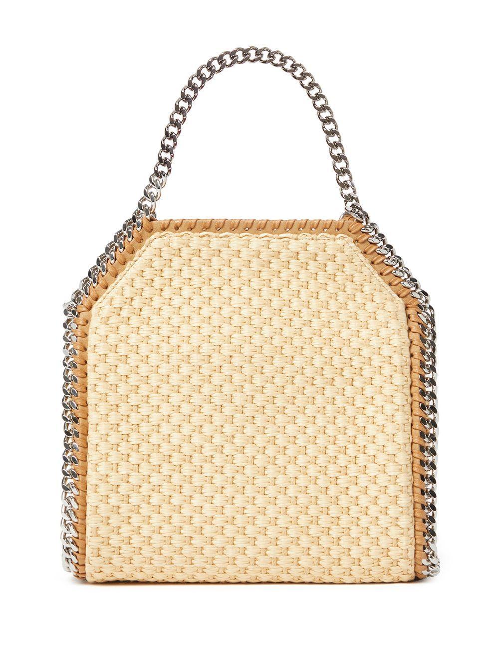 STELLA MCCARTNEY Mini Falabella Raffia Tote Bag In Neutrals Product Image