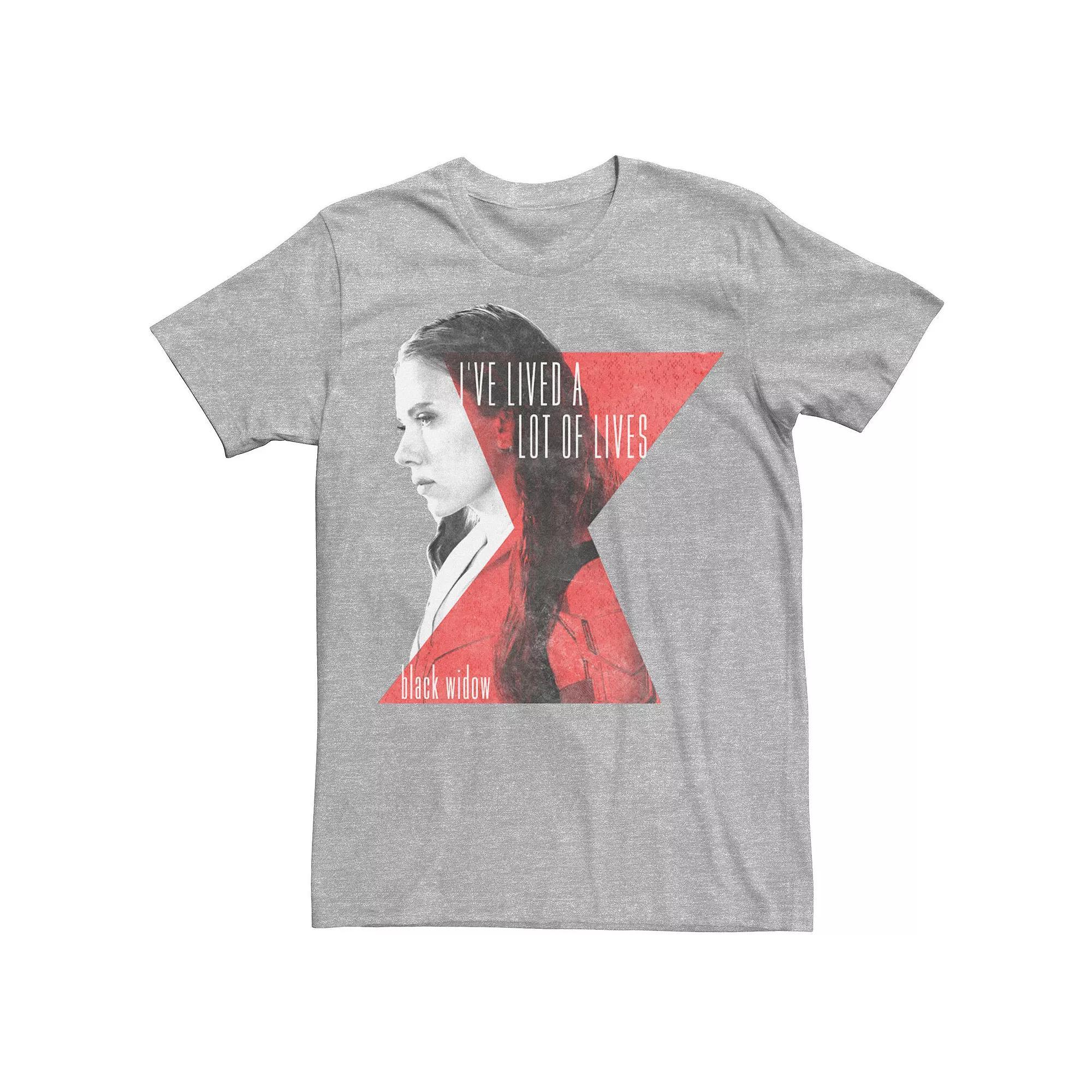 Men's Marvel Black Widow I've Lived A Lot Of Lives Tee, Size: Medium, Athletic Grey Product Image