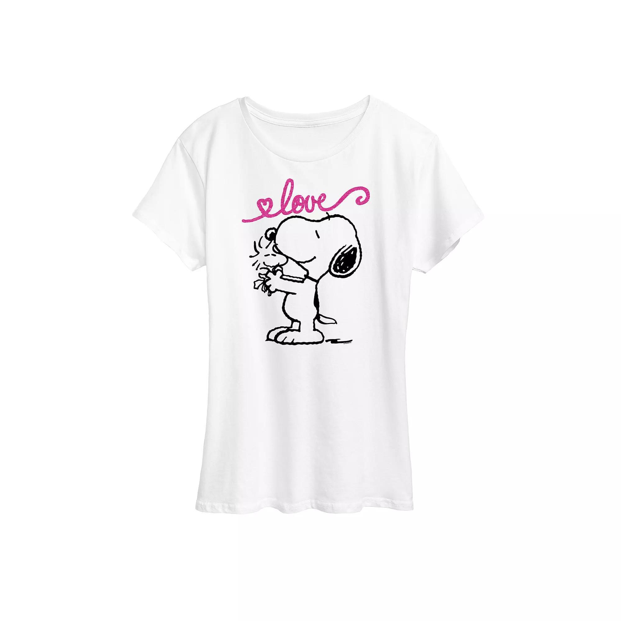 Women's Peanuts Valentine's Snoopy Love Graphic Tee,  Product Image