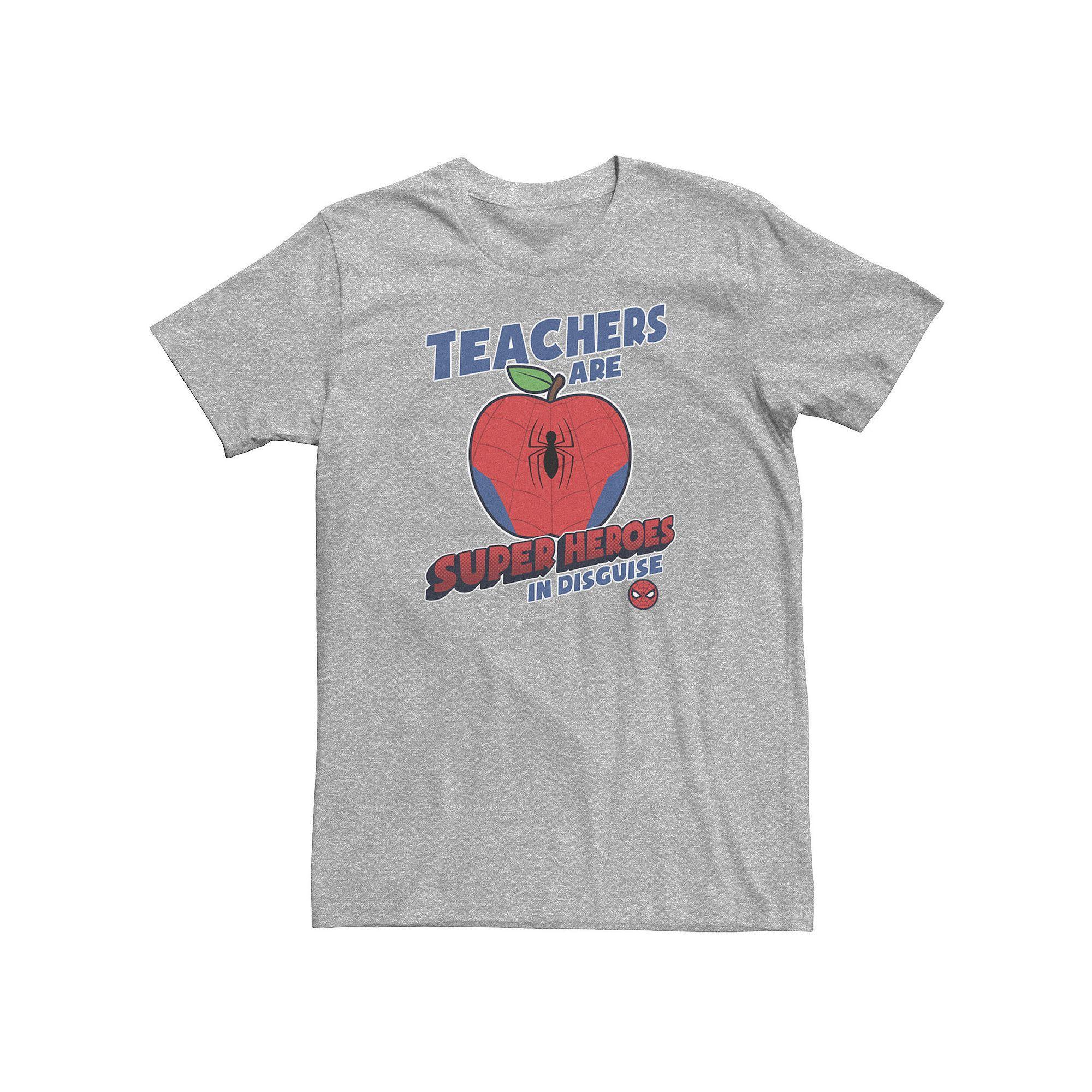 Big & Tall Marvel Teachers Are Super Heroes In Disguise Spider-Man Tee, Men's, Size: 4XL, Athletic Grey Product Image