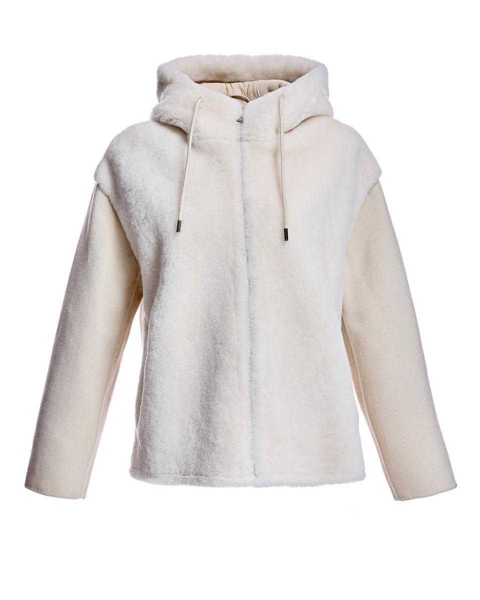 Hooded Shearling and Wool Jacket-Maximilian Product Image