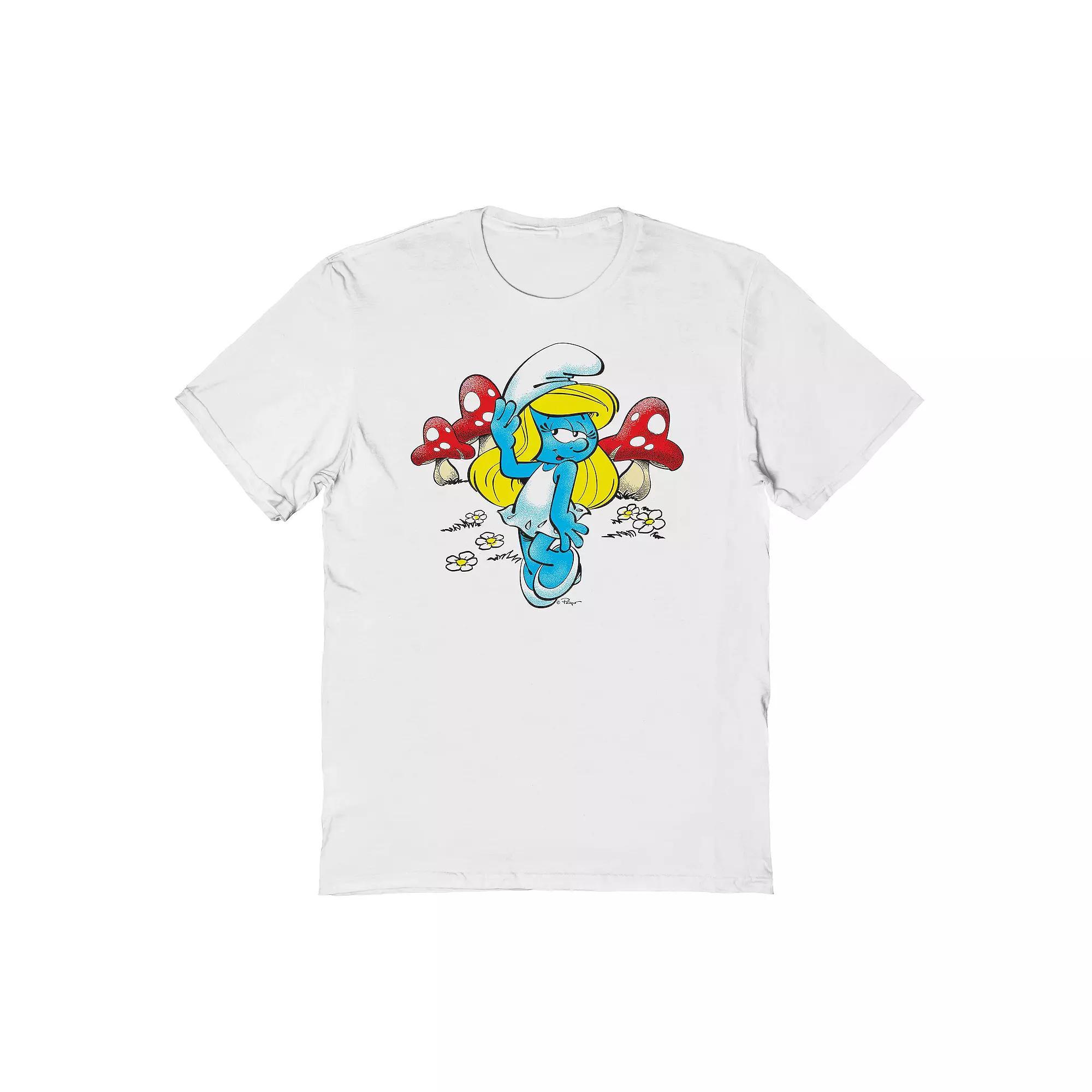 Men's Graphic Tee Smurfette & Mush, Size: Large, White Product Image
