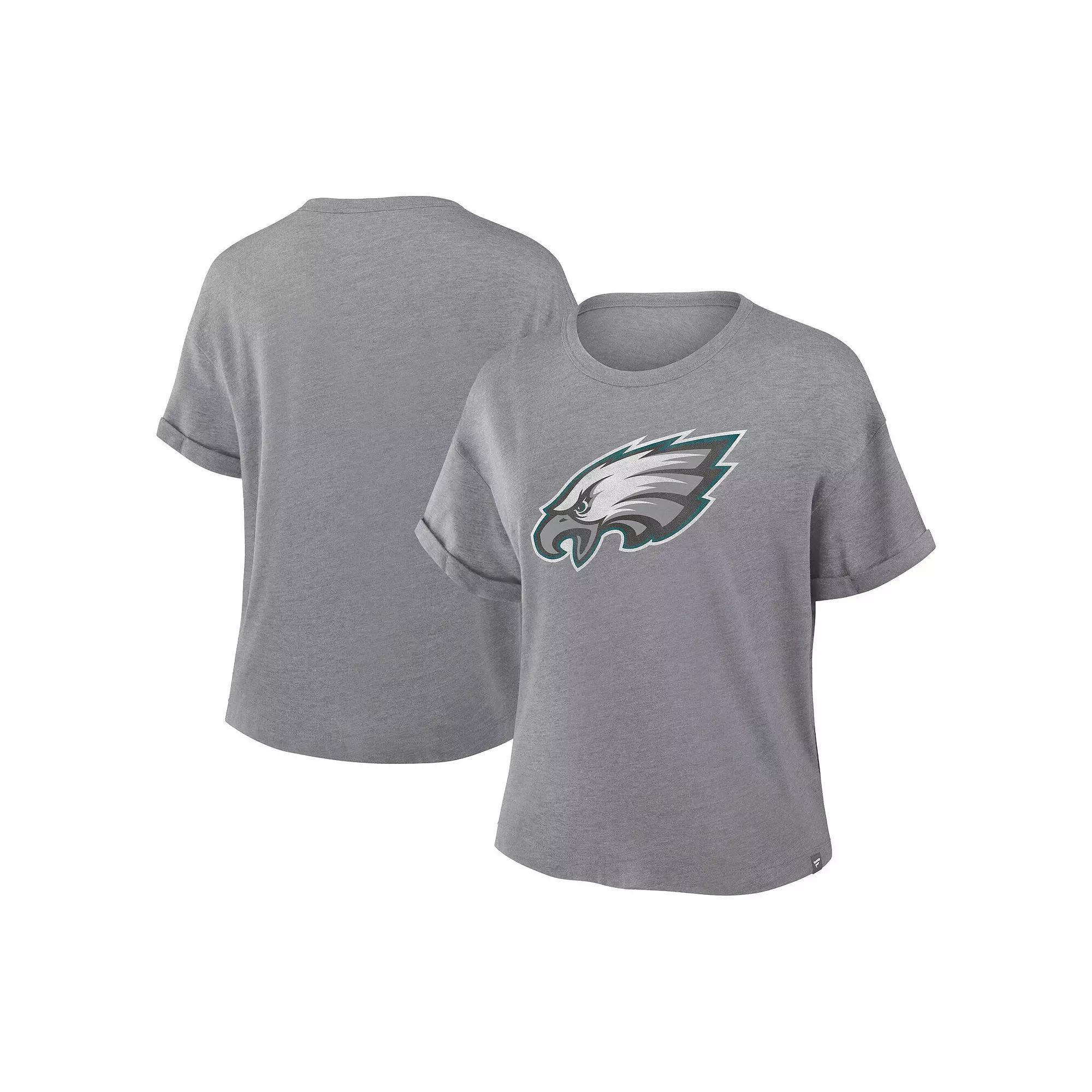 Women's Fanatics Heather Gray Philadelphia Eagles Tribute Tri-Blend T-Shirt,  Product Image