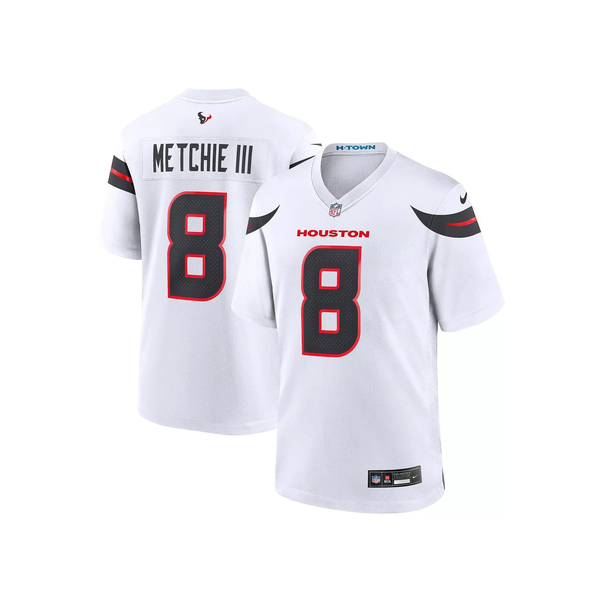 Men's Nike John Metchie III  White Houston Texans Game Jersey, Size: Small Product Image
