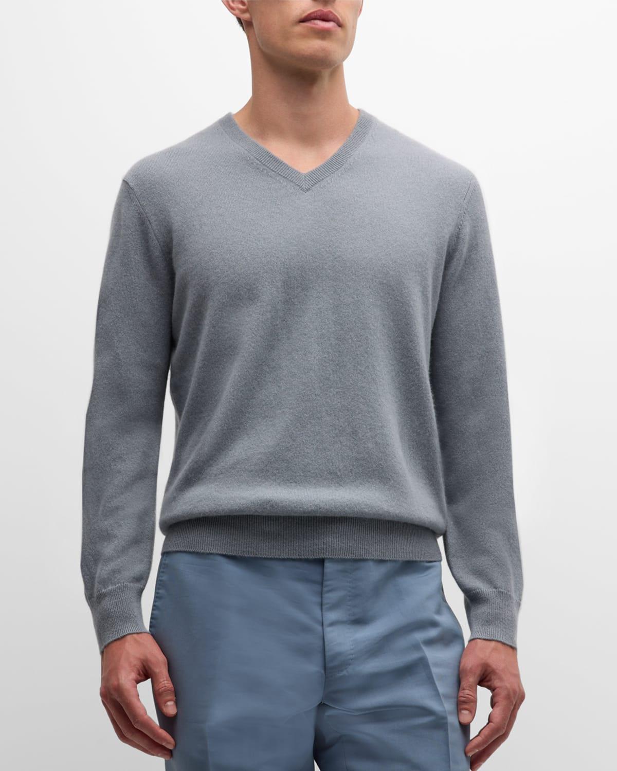 Mens Cashmere V-Neck Sweater Product Image