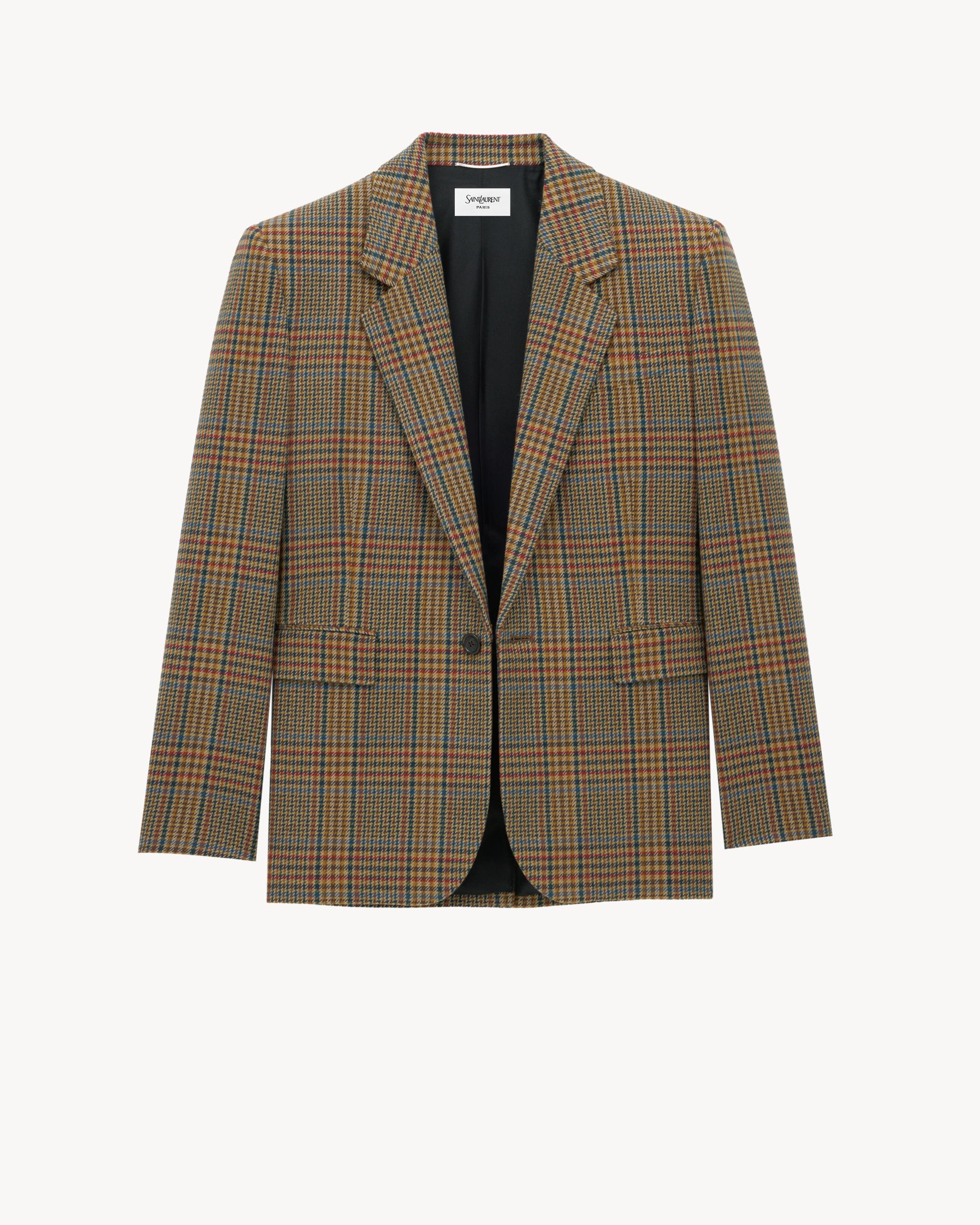 jacket in prince of wales wool Product Image