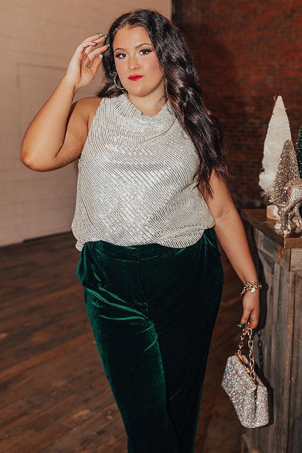 Beyond Romance Sequin Top In Champagne Curves Product Image