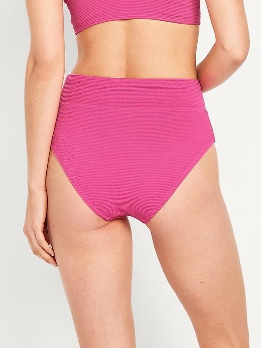 Banded High-Waist Bikini Swim Bottoms Product Image