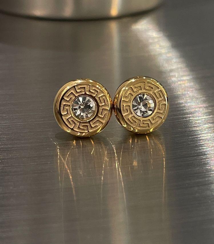 CZ Round Alloy Stud Earring Product Image