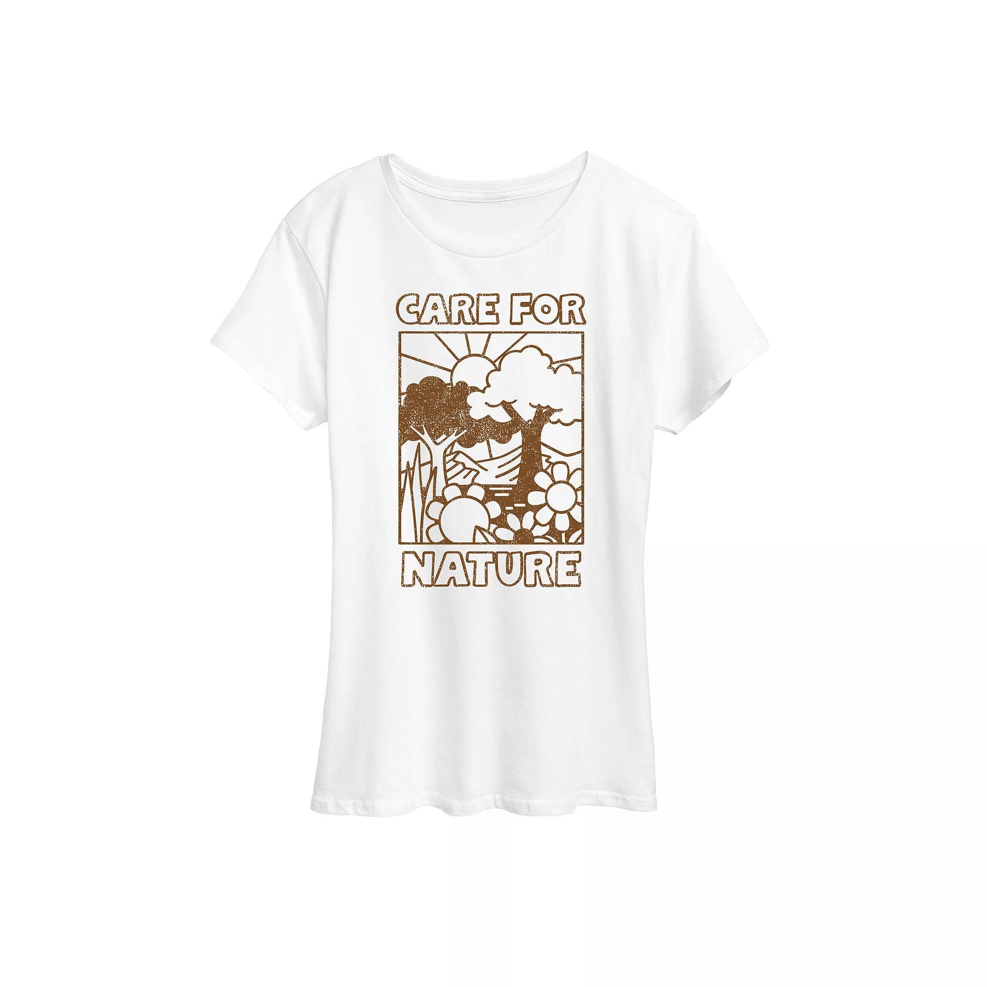 Women's Care For Nature Graphic Tee, Size: XL, White Product Image