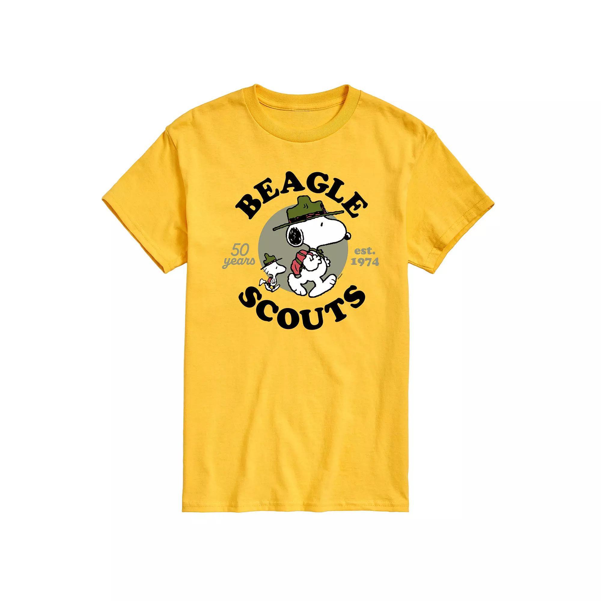 Men's Peanuts Beagle Scout Snoopy Woodstock Graphic Tee,  Product Image