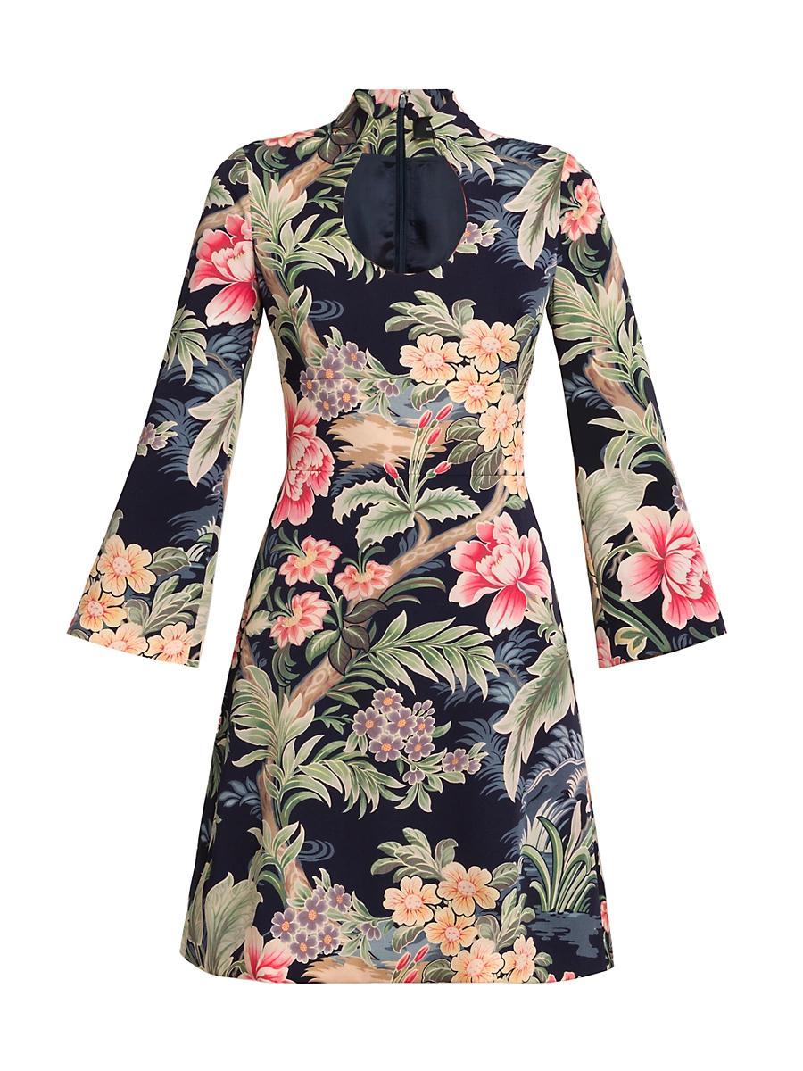 Womens Floral Long-Sleeve Sheath Dress Product Image