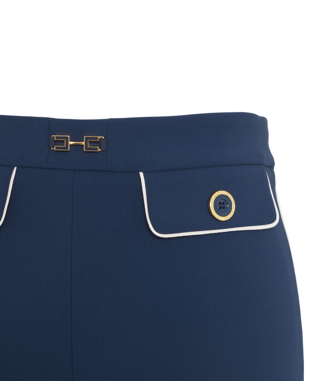 Crêpe pants with logo charm Product Image