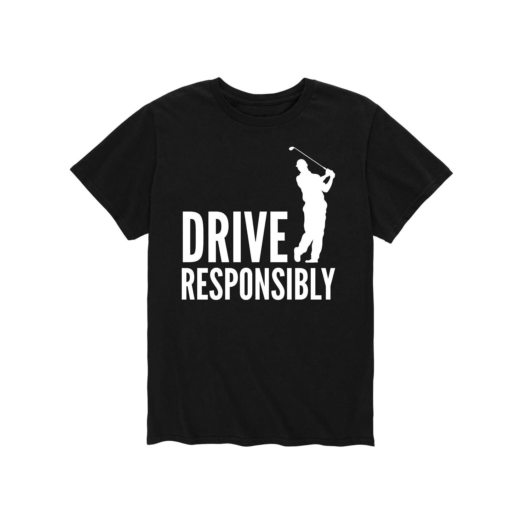 Big & Tall "Drive Responsibly" Golfer Graphic Tee, Men's,  Product Image