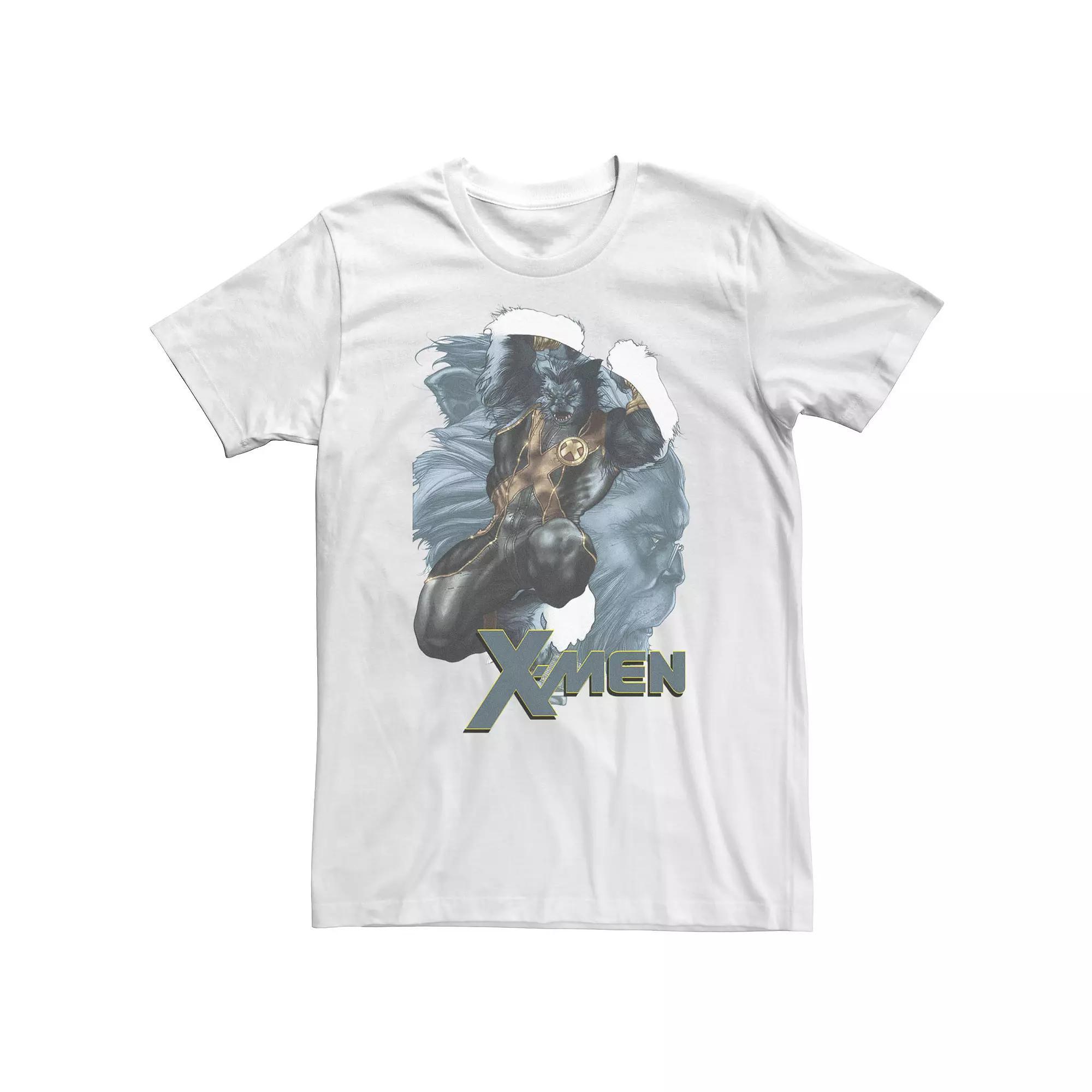 Big & Tall Marvel X-Men The Beast Double Exposed Mutant Tee, Men's, Size: Large Tall, White Product Image