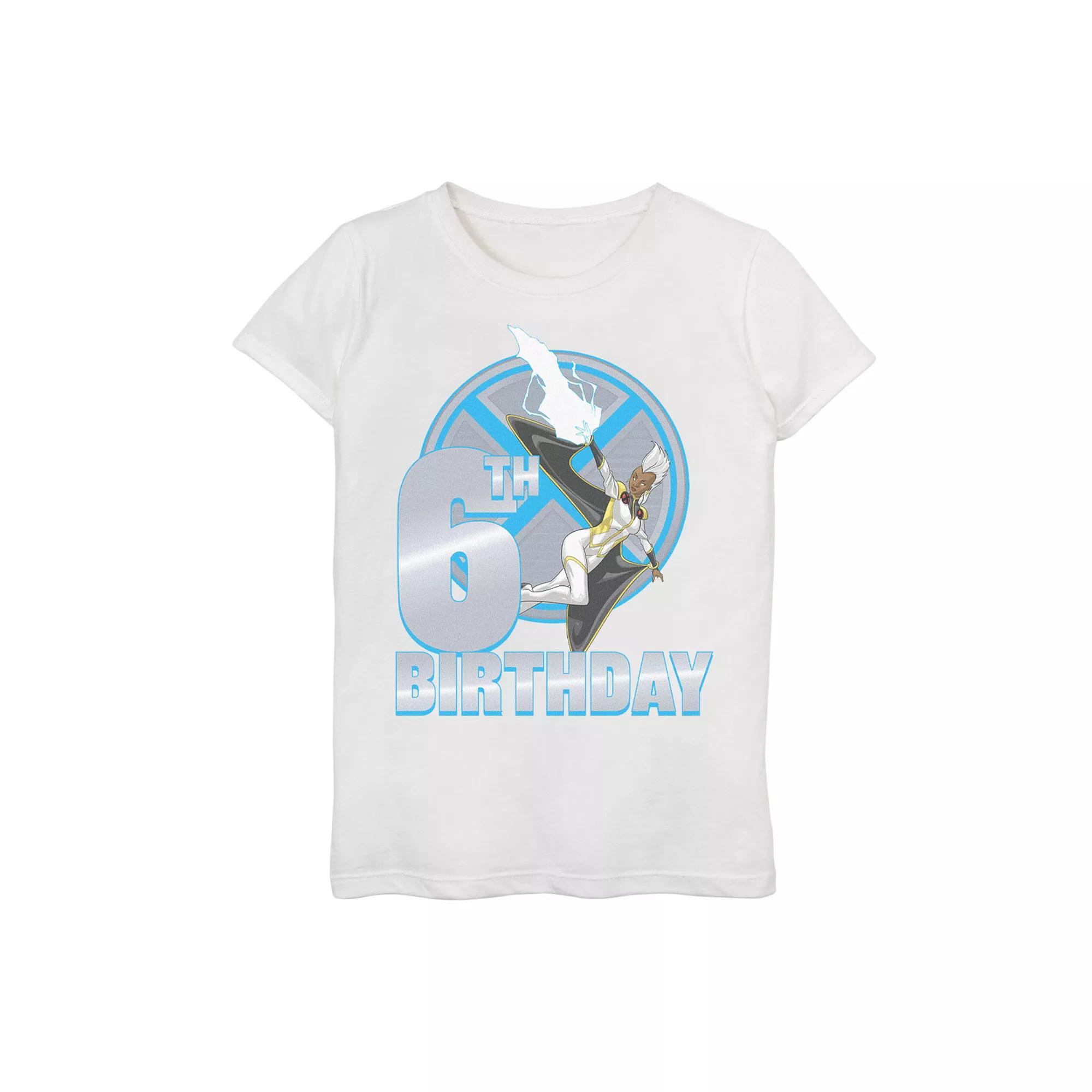 Girls 7-16 Marvel X-Men Storm 6th Birthday Badge Graphic Tee, Girl's, Size: XL, White Product Image