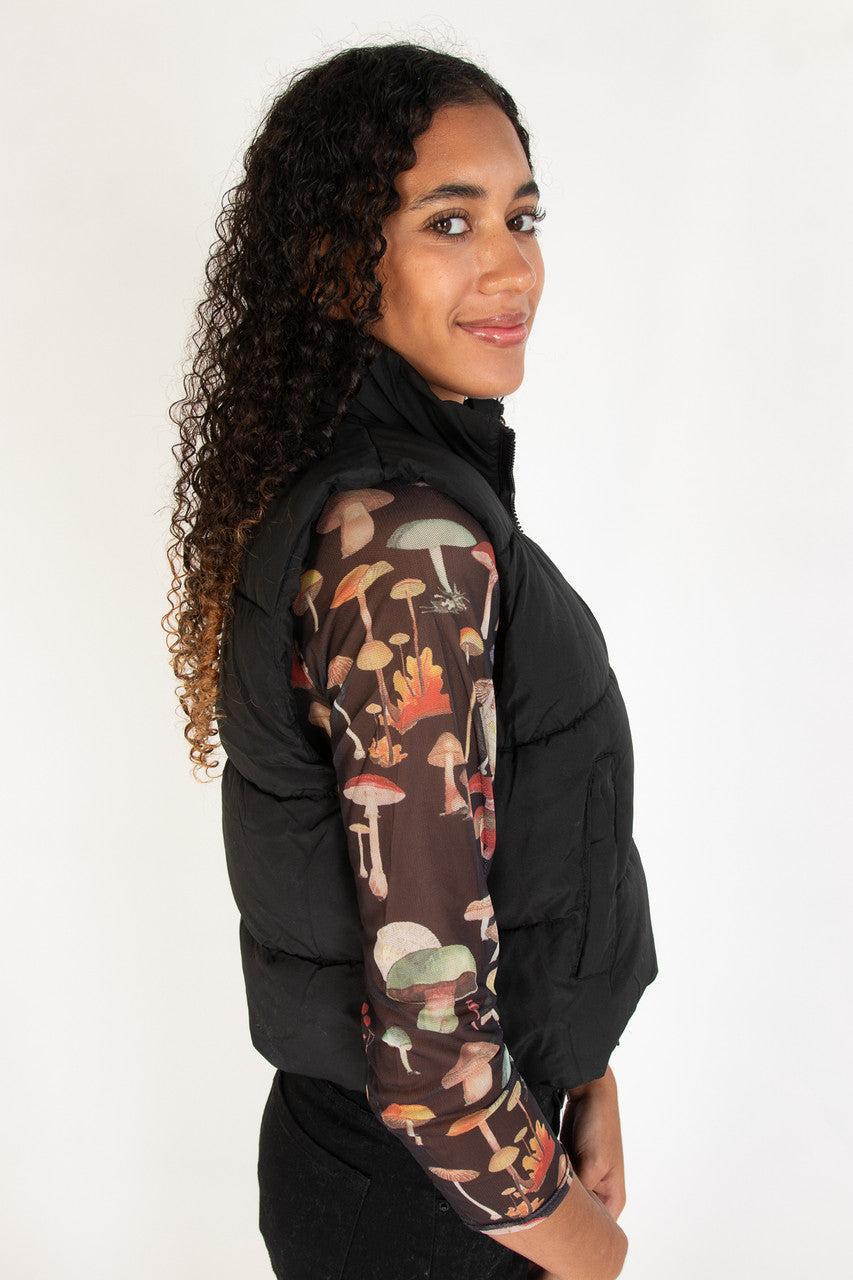 Cropped Puffer Vest Product Image