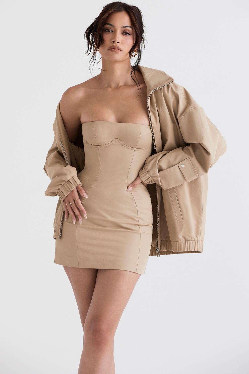 Cami  taupe oversized track jacket Product Image