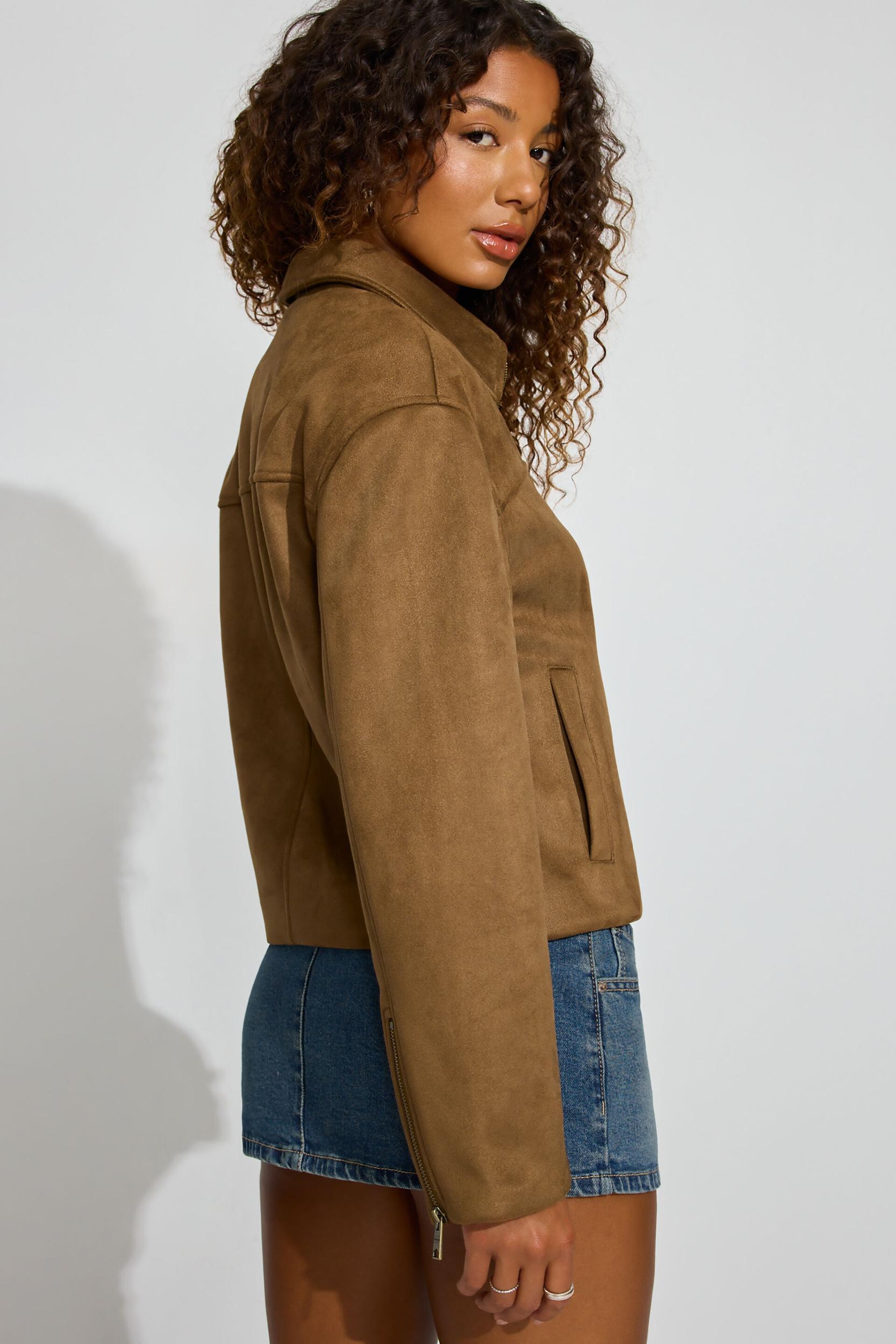 Oversized Suede Worker Jacket Product Image