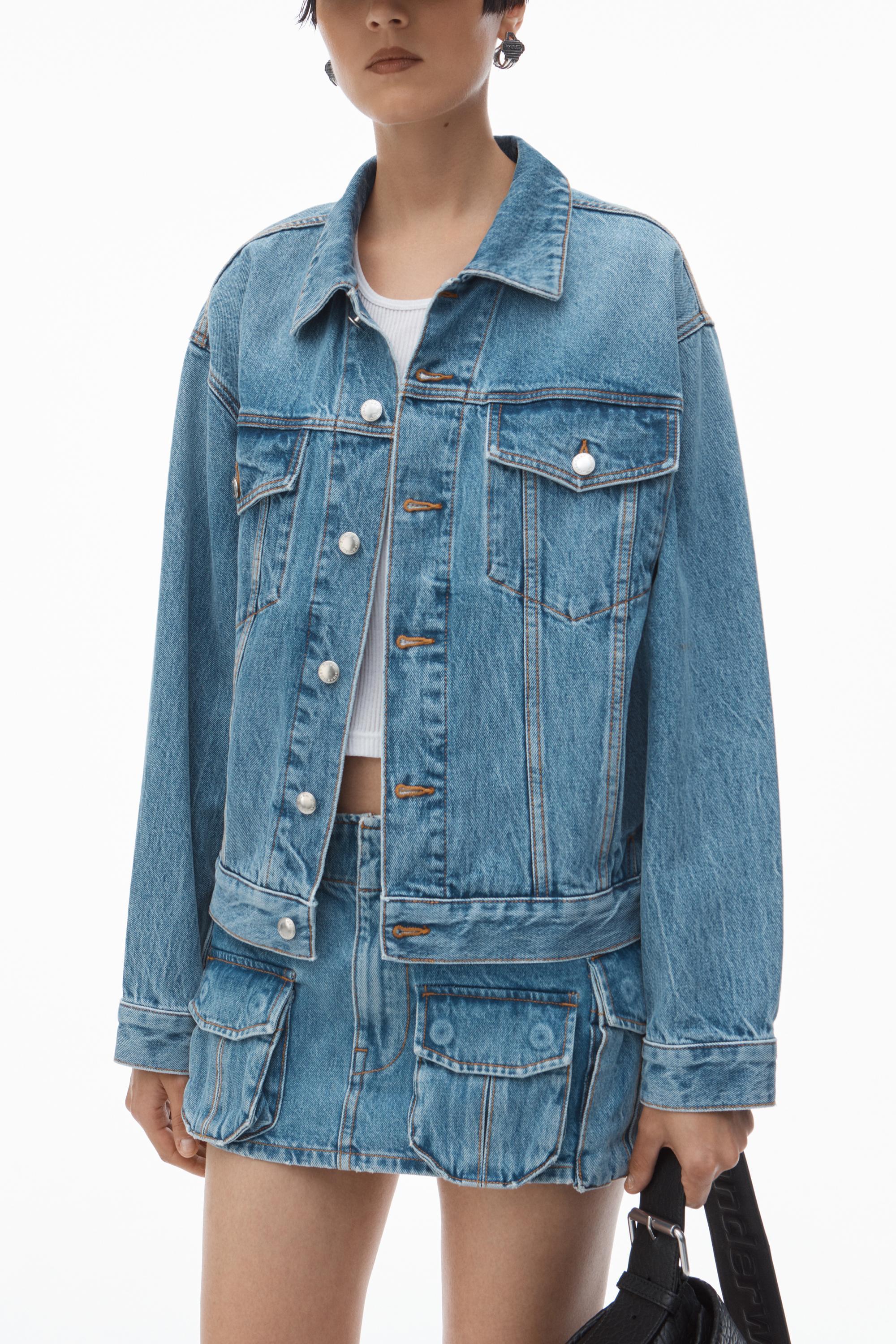 Oversize Trucker Jacket In Cotton Denim Product Image