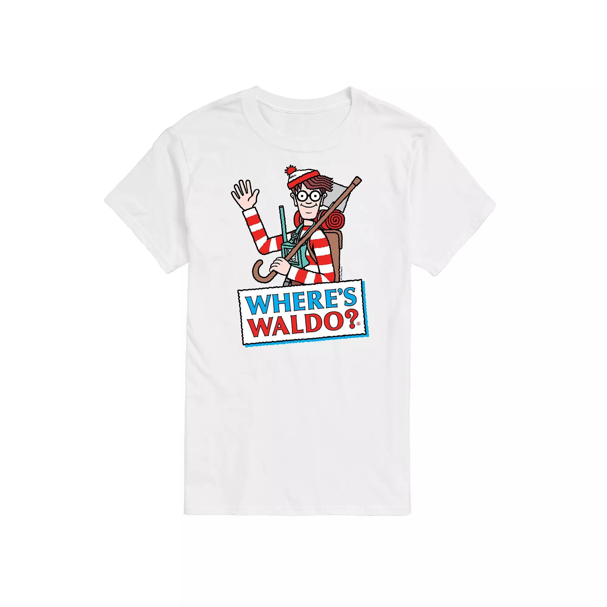 Men's Where's Waldo Logo Graphic Tee, Size: Medium, White Product Image