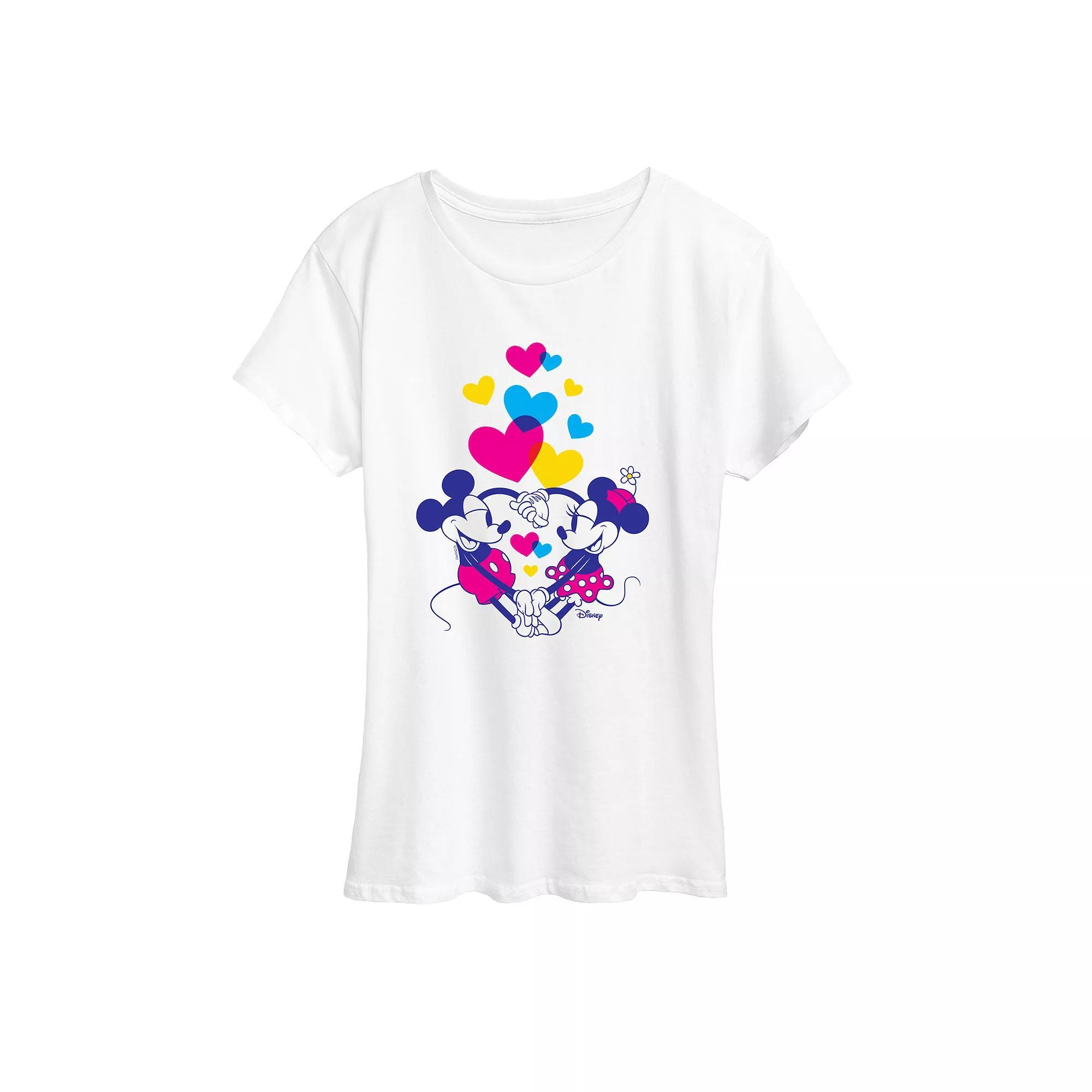 Disney's Minnie & Mickey Mouse Women's Hearts Graphic Tee,  Product Image