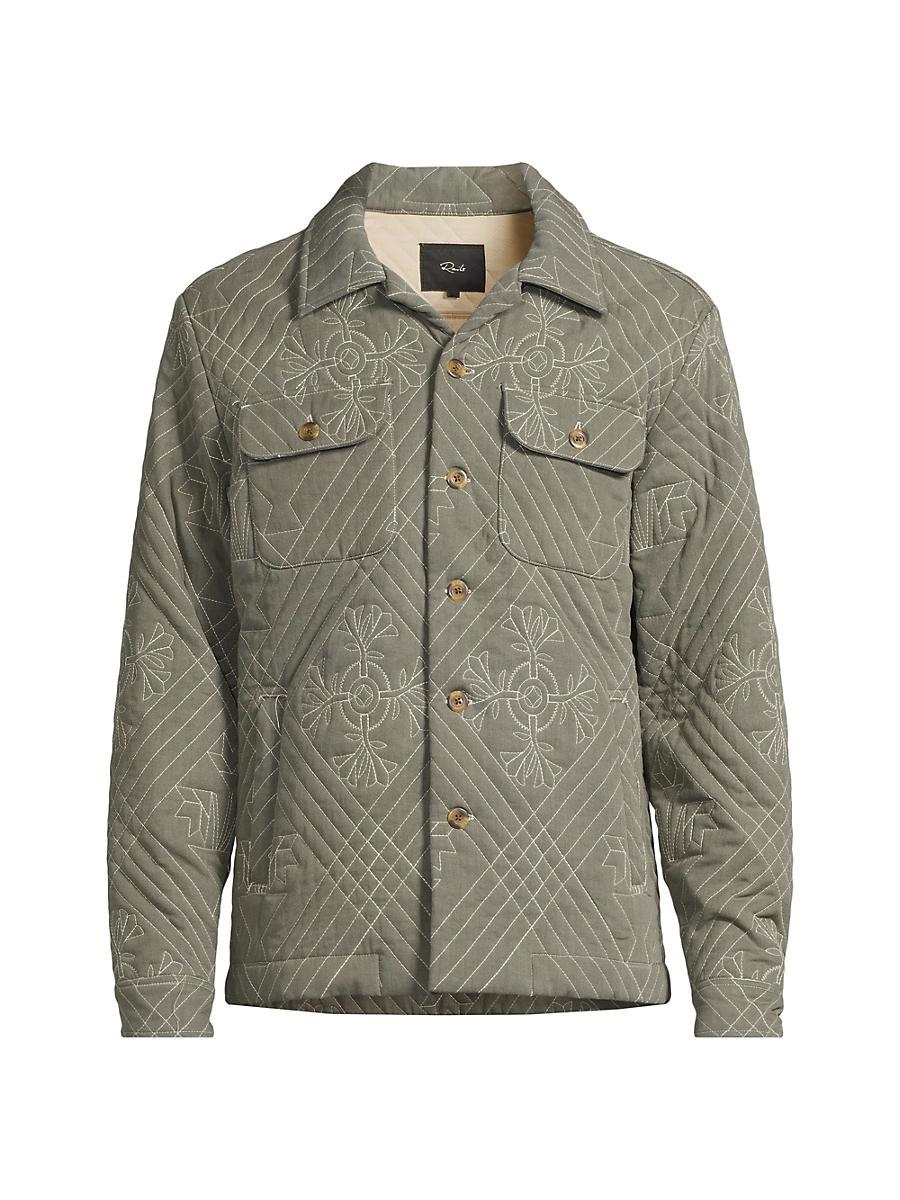 Mens Claude Quilted Linen-Blend Shirt Jacket Product Image