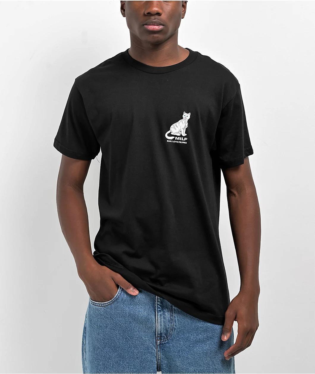 RIPNDIP Man I love Felines Black T-Shirt Product Image