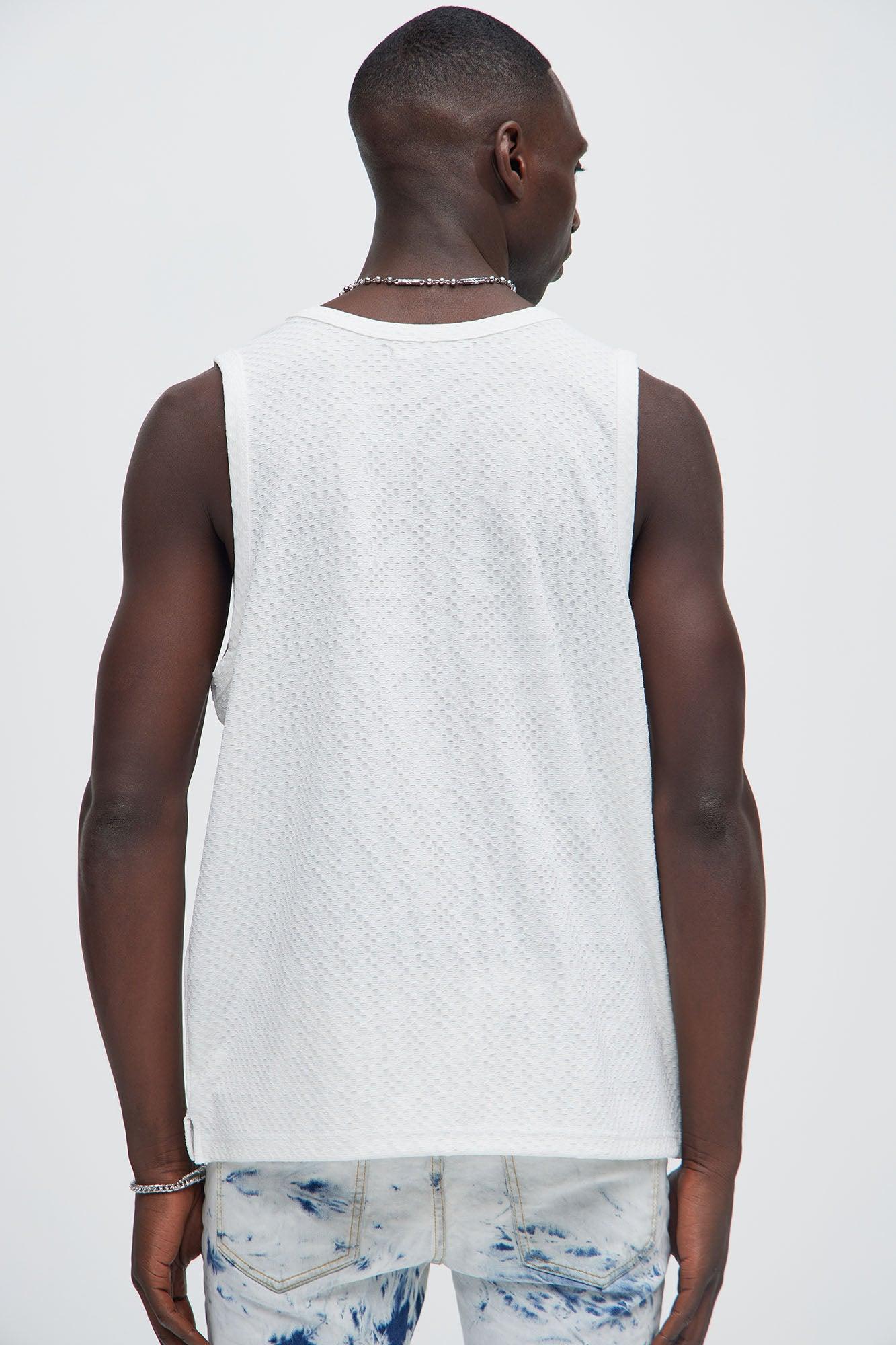Croydon Textured Relaxed Tank - White Product Image