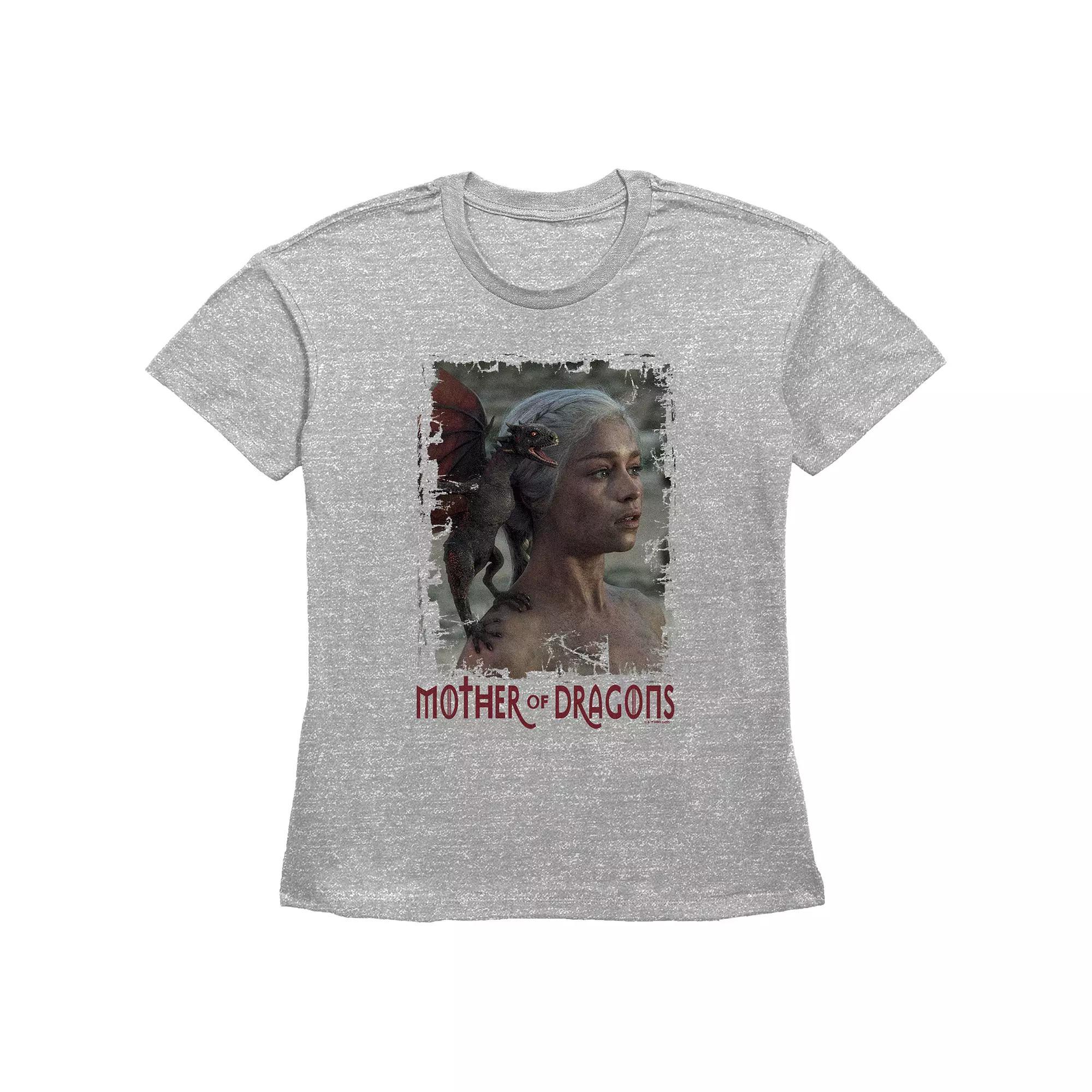 Women's Game Of Thrones Mother Of Dragons Basic Fit Graphic Tee, Size: Small, Grey Gray Product Image