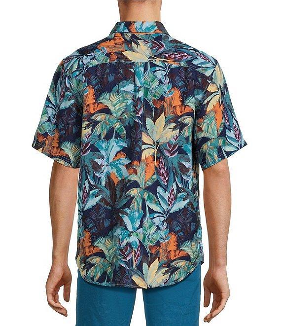 Tommy Bahama Sand/Fuego Palms Linen-Blend Short Sleeve Woven Shirt Product Image
