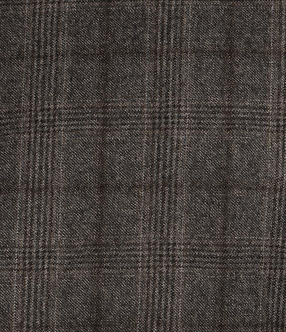 Hickey Freeman Modern Fit Flat Front Flannel Plaid Pattern 2-Piece Suit Product Image