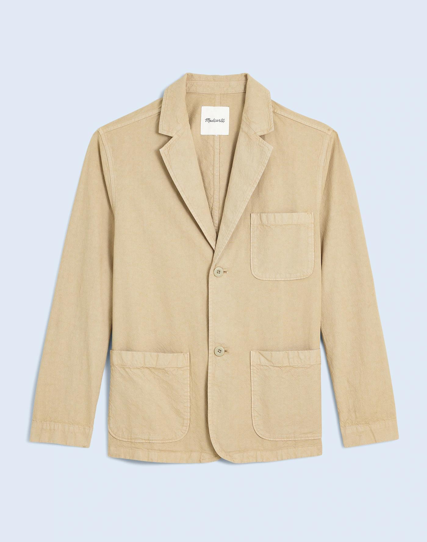 Cotton-Hemp Blend Unstructured Blazer Product Image