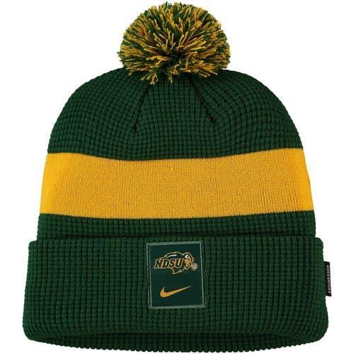 Mens Nike Green NDSU Bison Logo Sideline Cuffed Knit Hat with Pom Product Image