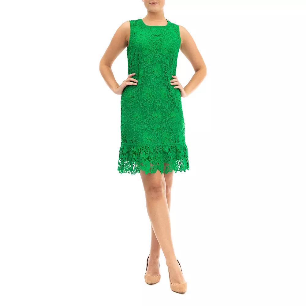 Women's Nina Leonard Flounce Lace Dress,  Product Image