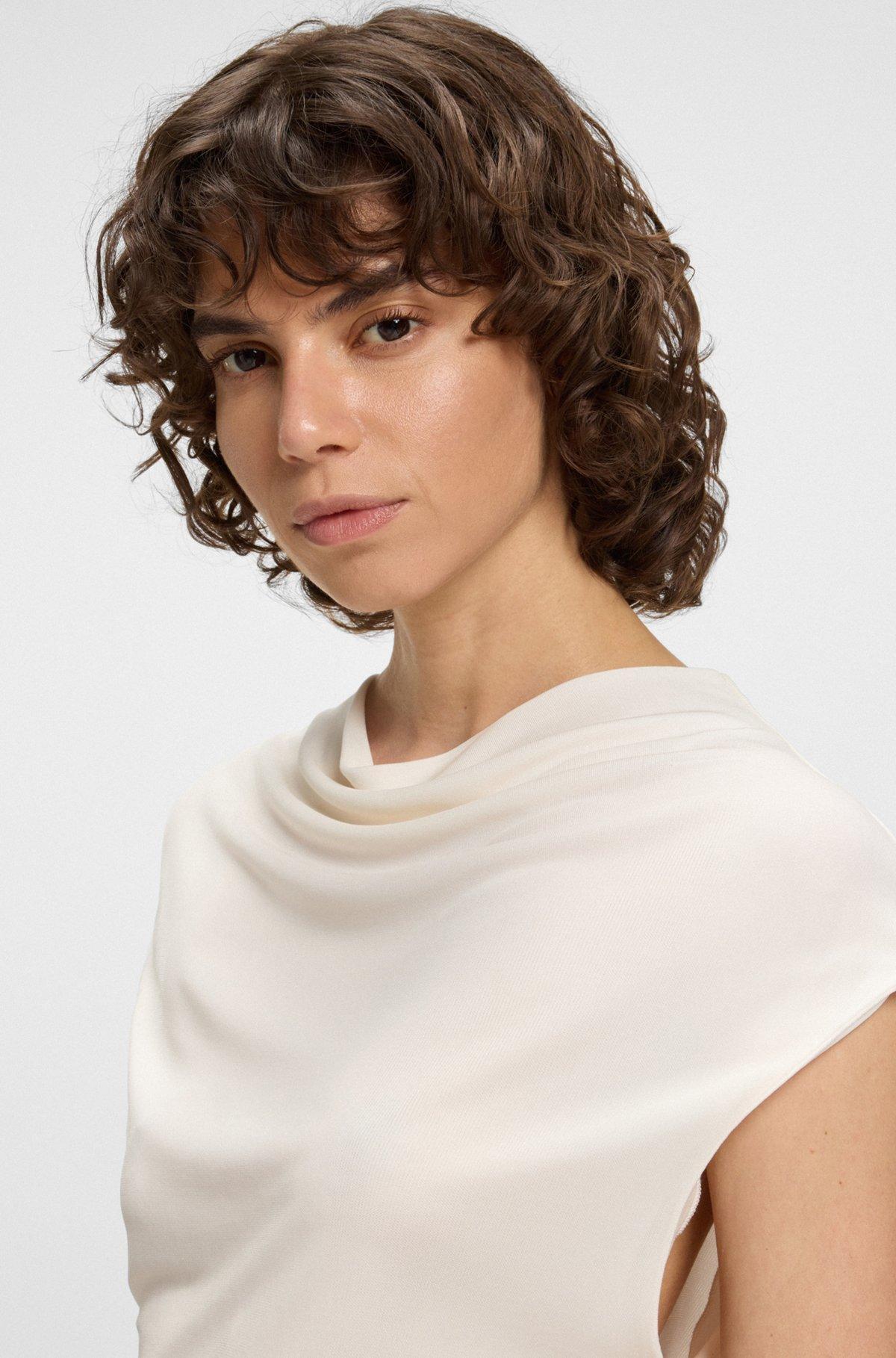 High-neck top in matte fabric Product Image