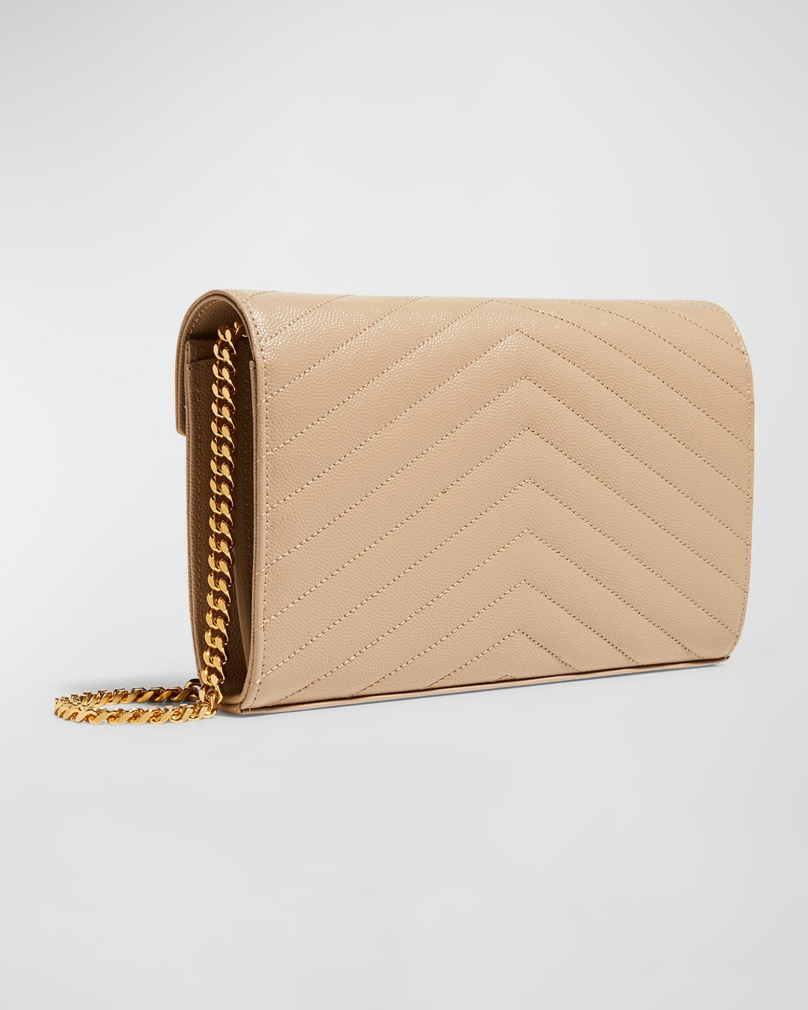 YSL Monogram Large Wallet on Chain in Grained Leather Product Image